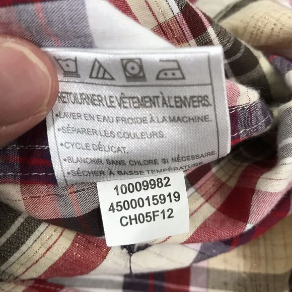 Ariat Western Shirt Snap Down Plaid Long Sleeve Rodeo L Red Yellow‎ Metallic - Picture 5 of 8